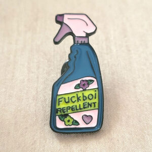 F*ckboi repellant spray bottle funny enamel lapel pin